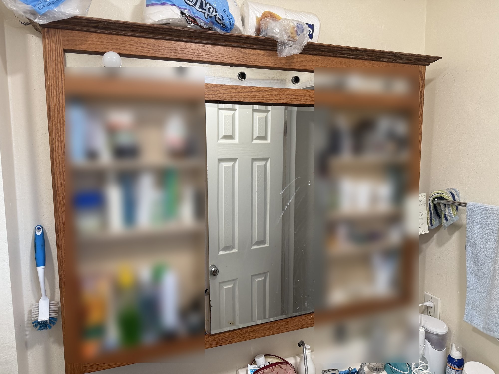 Old medicine cabinet second angle before removal