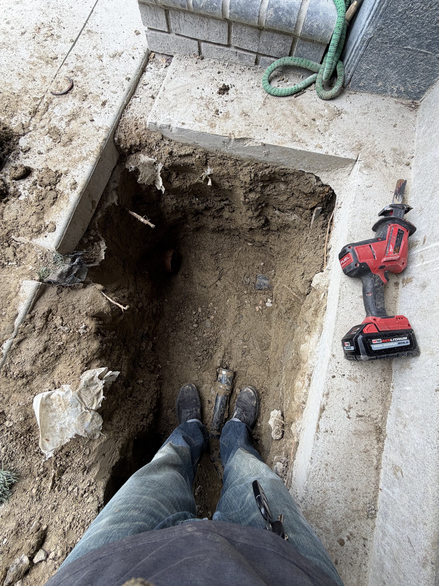 Access dig-out for new bathroom rough-in — J Sammy Home Services Long Beach