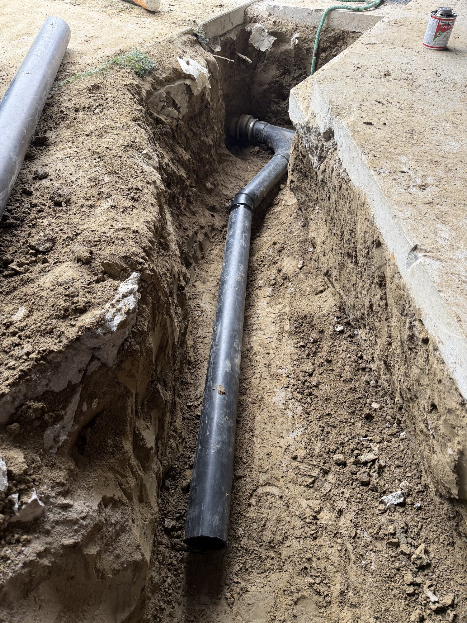 Line routed to foundation